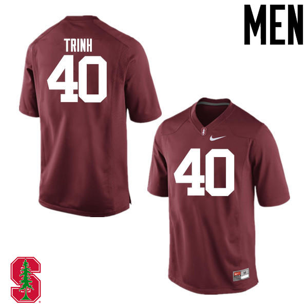 Men Stanford Cardinal #40 Anthony Trinh College Football Jerseys Sale-Cardinal